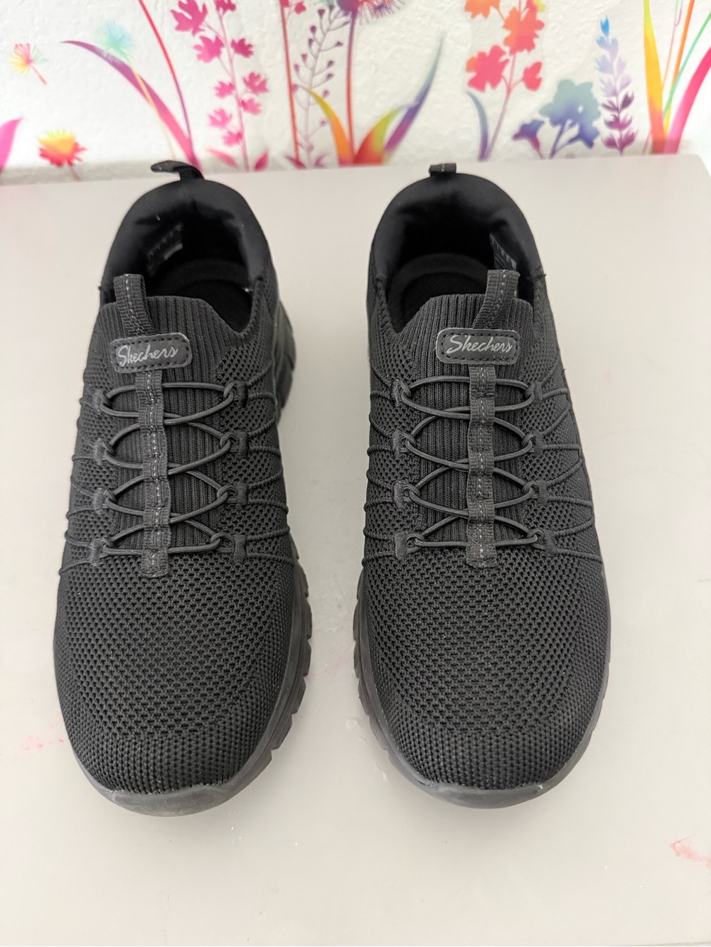 Skechers Men’s Black Slip-On Knit Athletic Sneakers